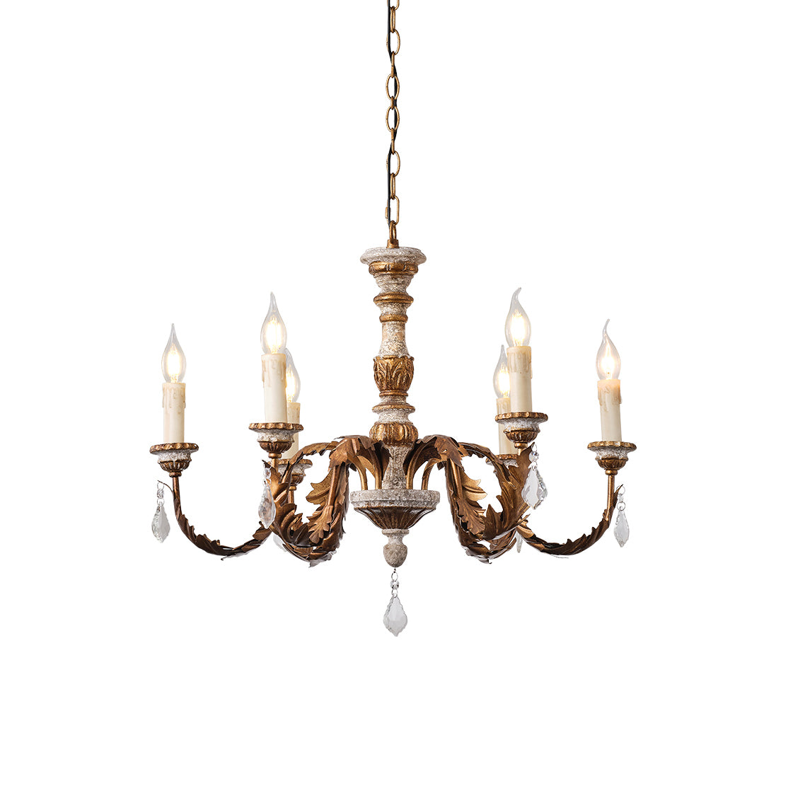 Giltwood Wood Chandelier