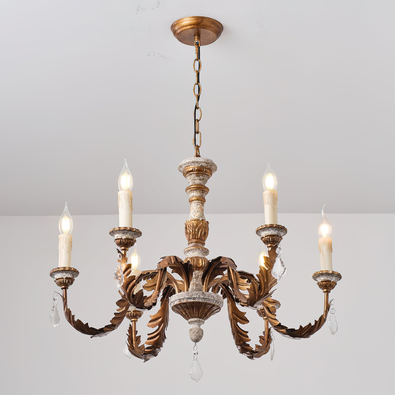 Giltwood Wood Chandelier