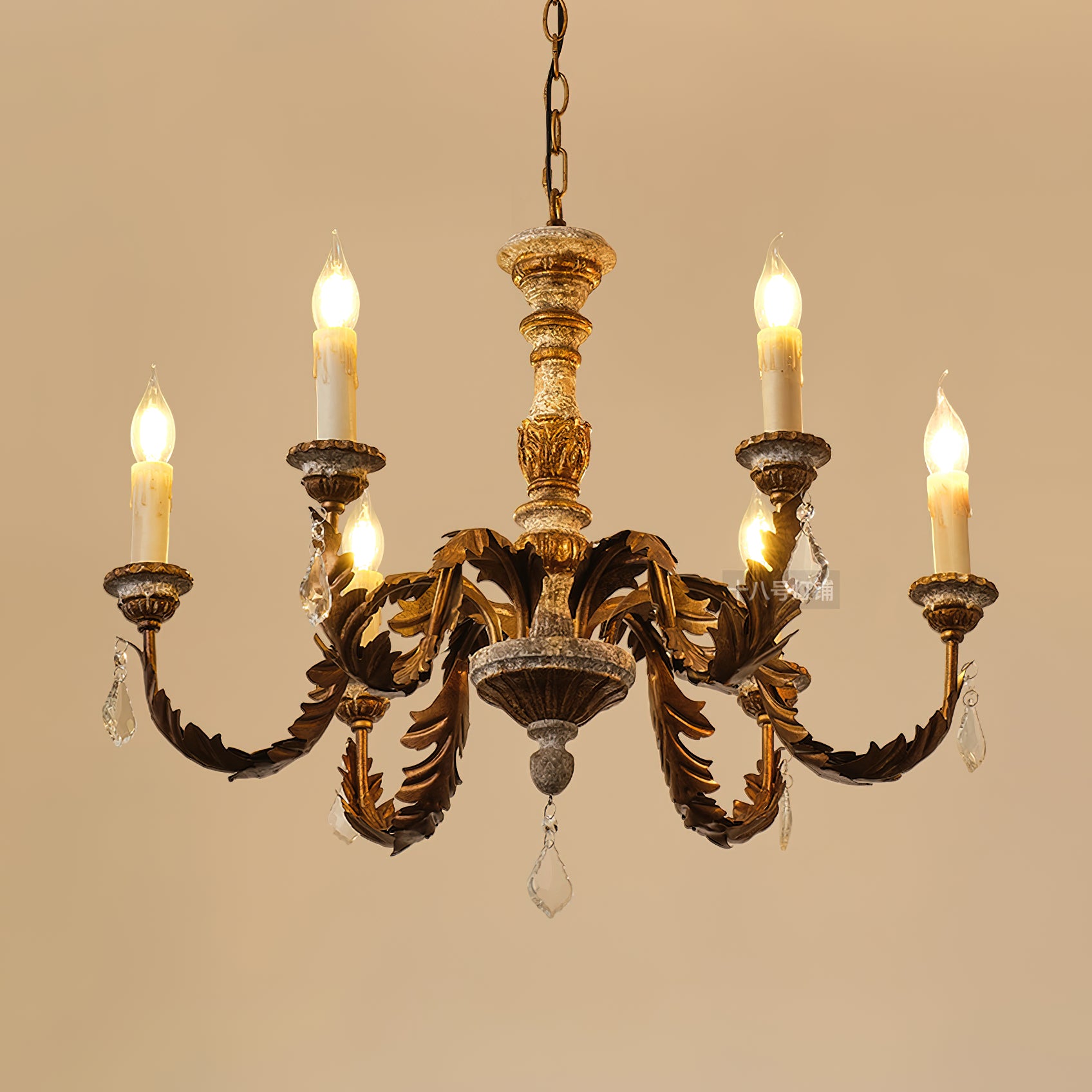 Giltwood Wood Chandelier