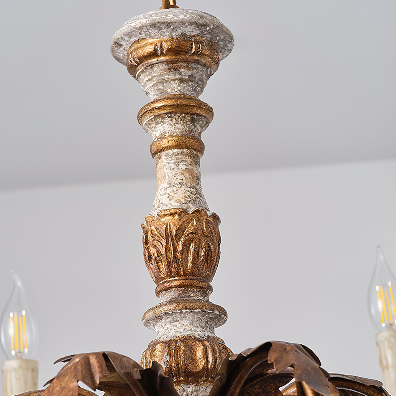 Giltwood Wood Chandelier