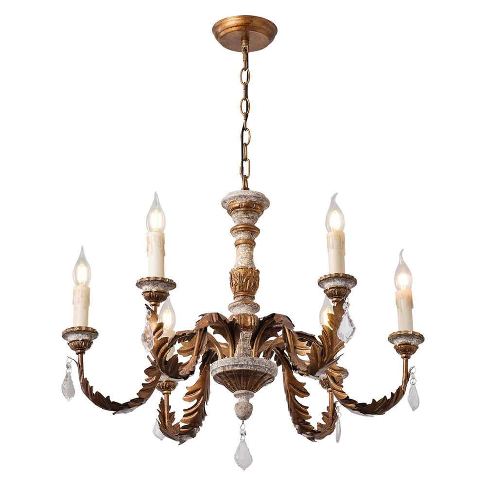 Giltwood Wood Chandelier