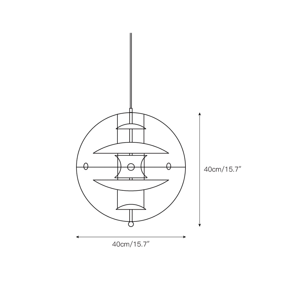 Globe Pendant Lamp – detail 4 — Dimension drawings 1