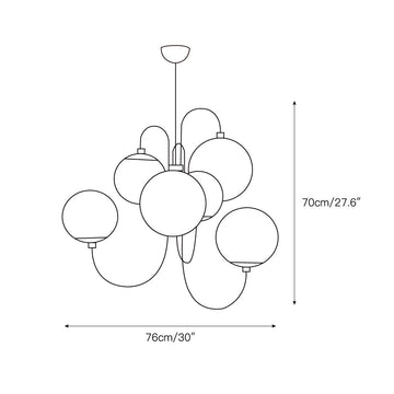 Gooseneck Chandelier – detail 3 — Dimension drawings 1