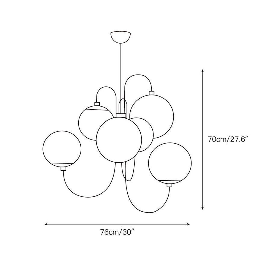 Gooseneck Chandelier – detail 3 — Dimension drawings 1