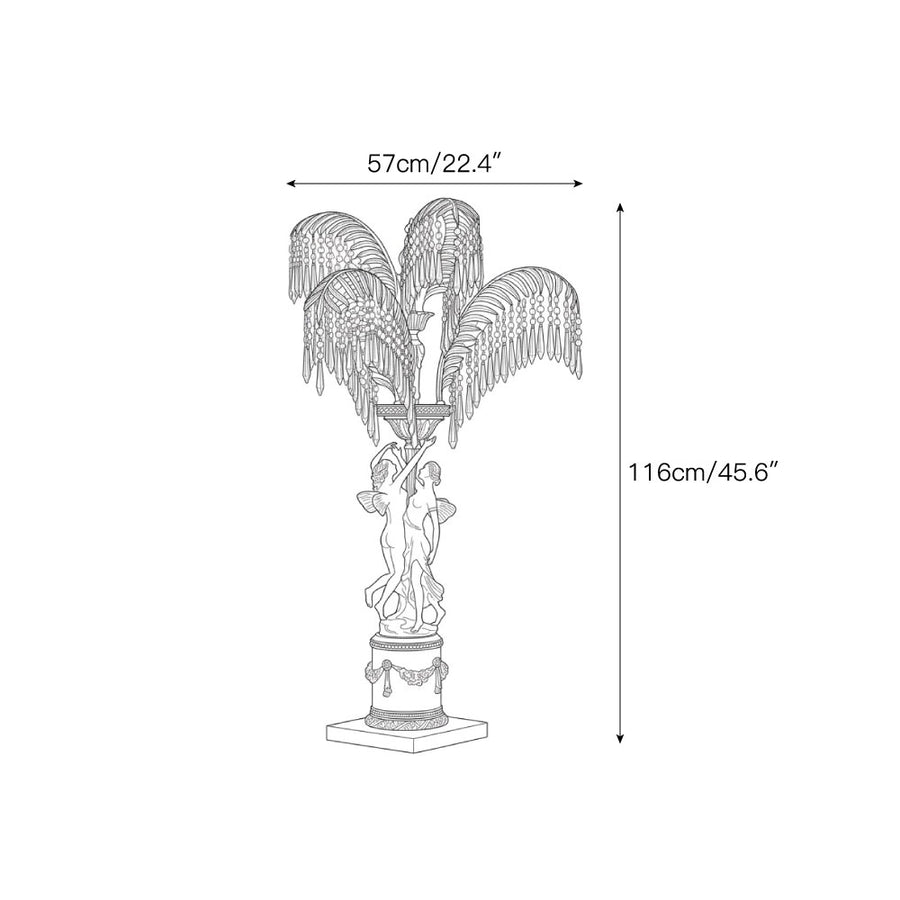 مصباح طاولة Gratia Crystal Palm — Dimension drawings 1