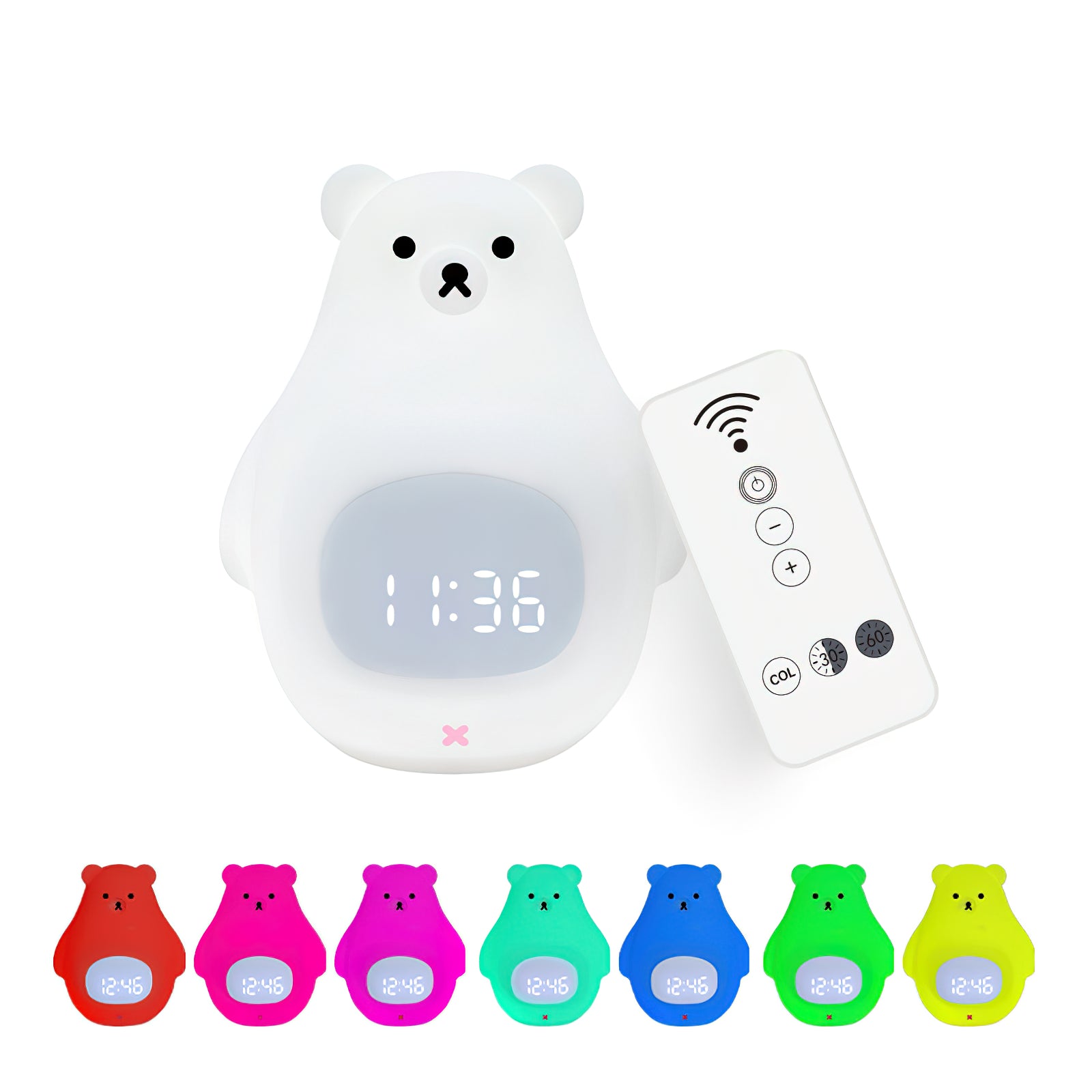 Great White Bear Alarm Clock Night Light (built-in battery)