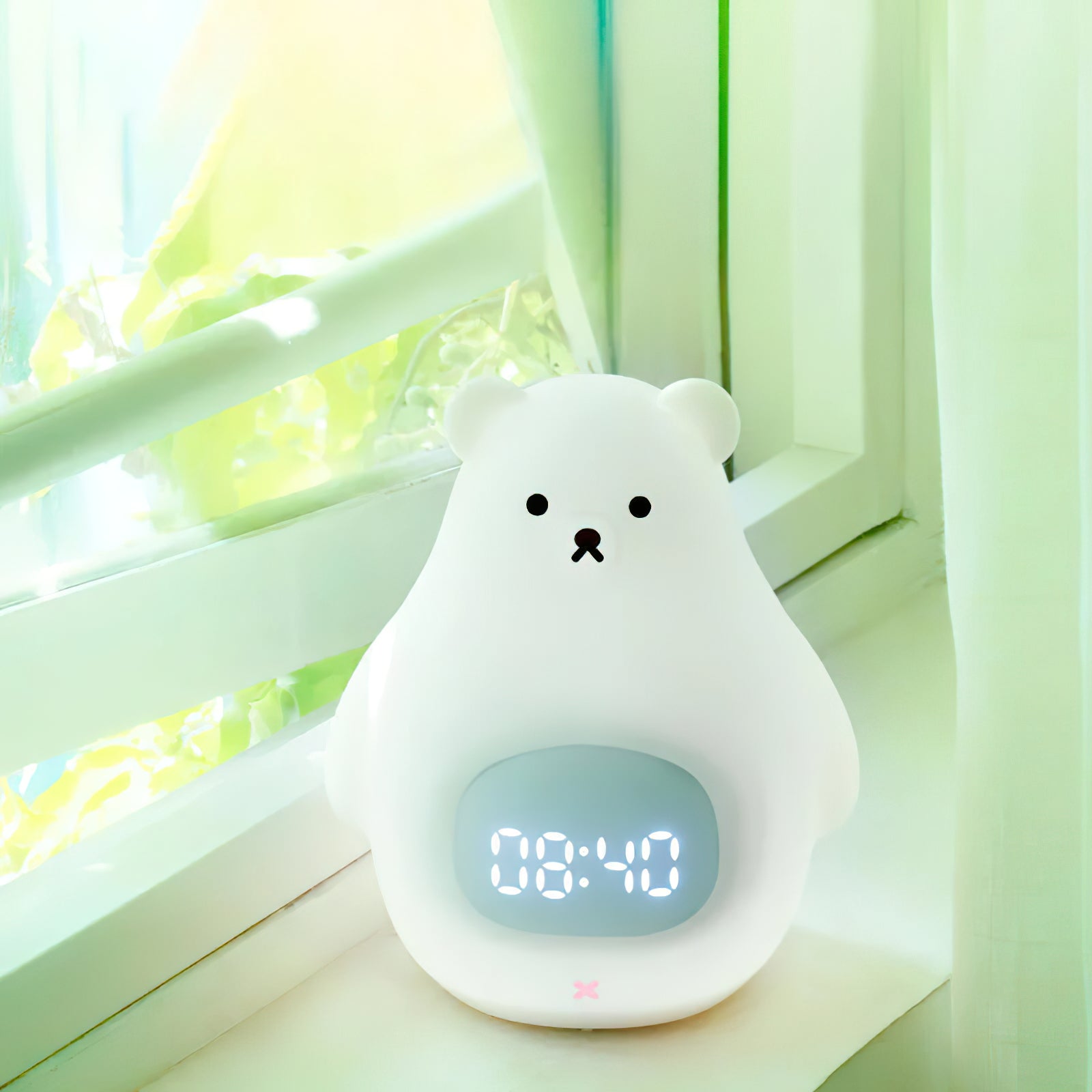 Great White Bear Alarm Clock Night Light (built-in battery)