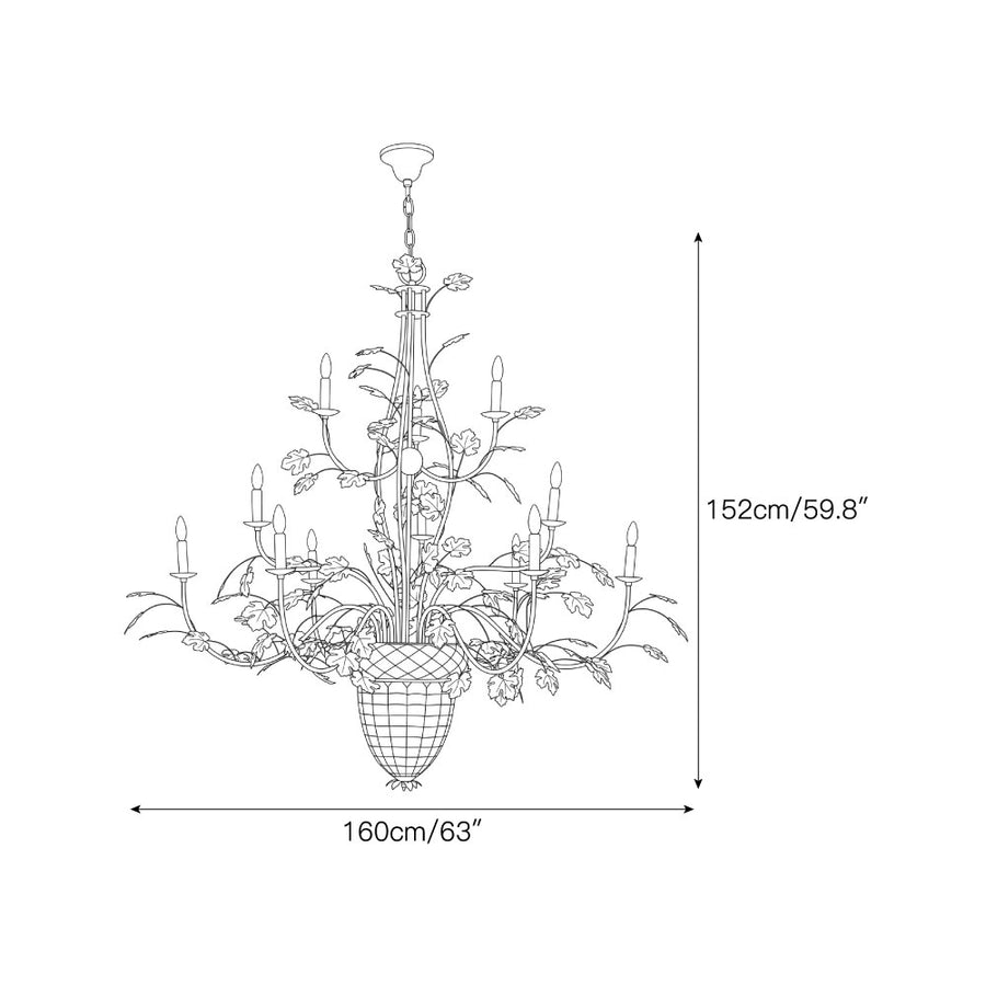 Greenbriar Chandelier – detail 3 — Dimension drawings 1