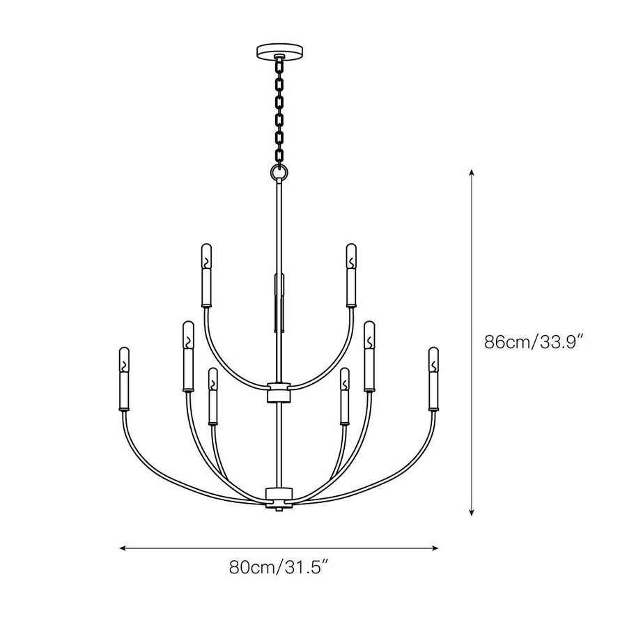 Greenwich Chandelier – detail 4 — Dimension drawings 2