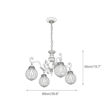 Greenwich Classical Brass Chandelier – detail 3 — Dimension drawings 1