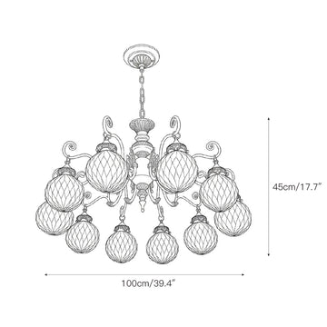 Greenwich Classical Brass Chandelier – detail 6 — Dimension drawings 4