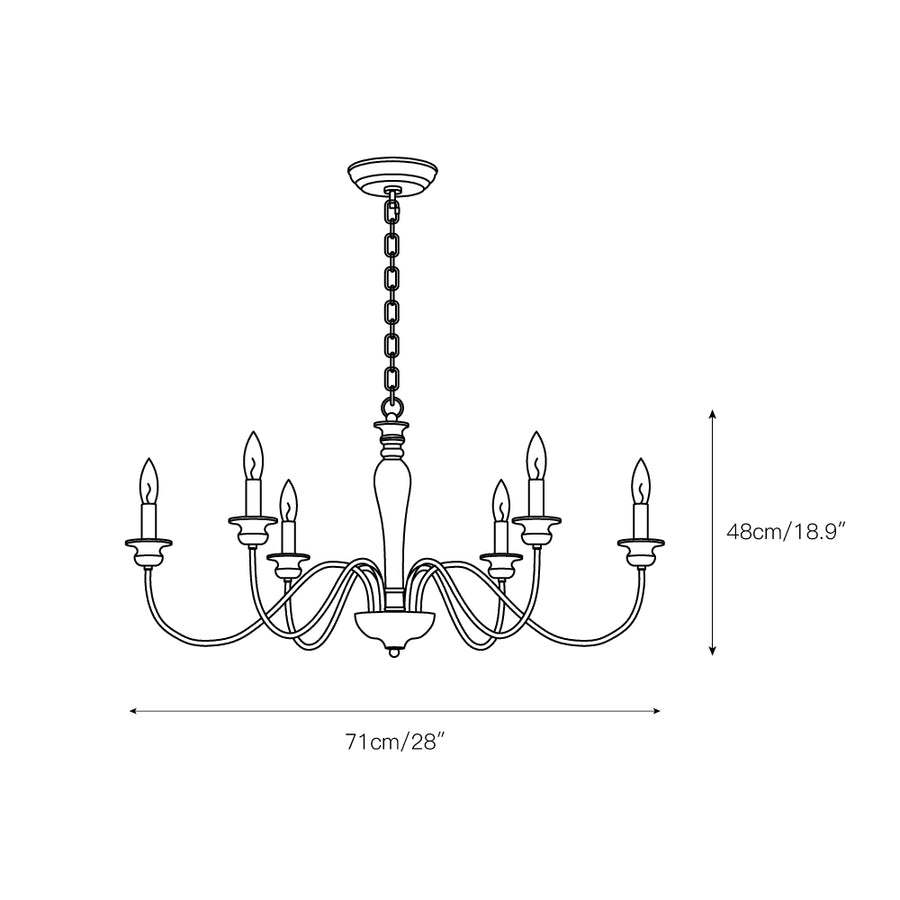 Gwynn Candle Chandelier – detail 3 — Dimension drawings 1