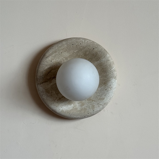 Orli Travertine Marble Sconce – detail 6