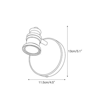 Halophane Brass Plug-in Wall Sconce – detail 3 — Dimension drawings 1