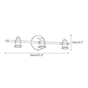 Halophane Brass Plug-in Wall Sconce – detail 5 — Dimension drawings 3
