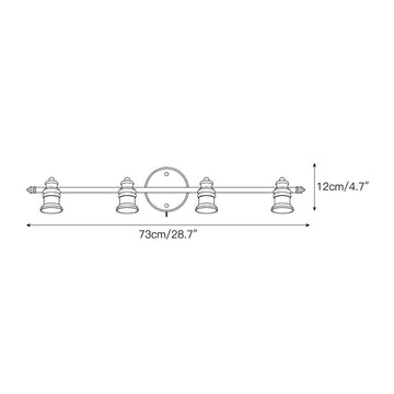 Halophane Brass Plug-in Wall Sconce – detail 6 — Dimension drawings 4