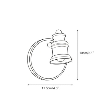 Halophane Brass Wall Lamp – detail 3 — Dimension drawings 1