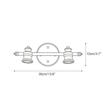 Halophane Brass Wall Lamp – detail 4 — Dimension drawings 2
