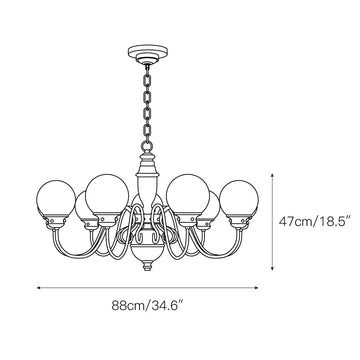 Hamilton Chandelier – detail 4 — Dimension drawings 2