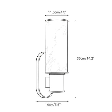 Harlin Vertical Alabaster Sconce – detail 4 — Dimension drawings 1