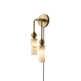 Harlin Alabaster Plug-in Wall Sconce