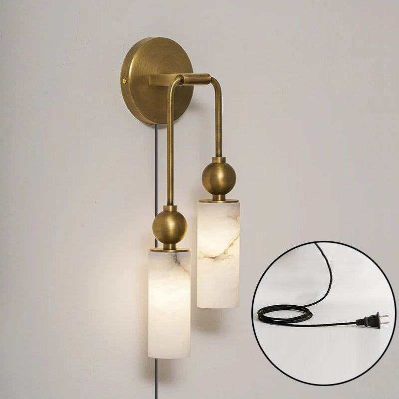 Harlin Alabaster Plug-in Wall Sconce