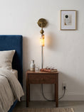 Load image into Gallery viewer, Harlin Alabaster Plug-in Wall Sconce
