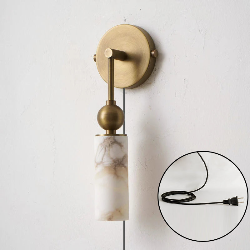 Harlin Alabaster Plug-in Wall Sconce