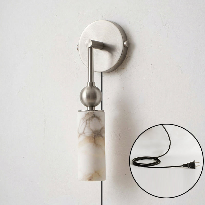 Harlin Alabaster Plug-in Wall Sconce