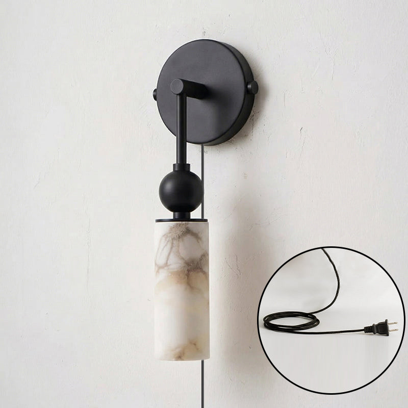 Harlin Alabaster Plug-in Wall Sconce