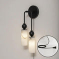 Load image into Gallery viewer, Harlin Alabaster Plug-in Wall Sconce
