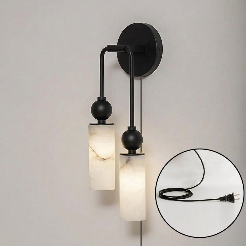Harlin Alabaster Plug-in Wall Sconce