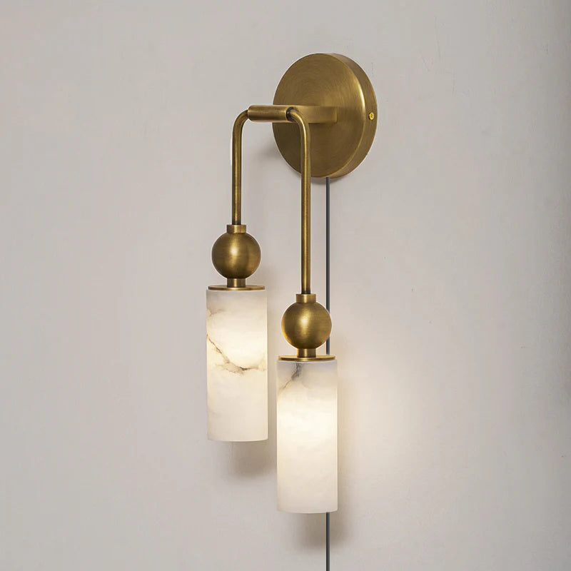 Harlin Alabaster Plug-in Wall Sconce
