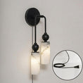 Load image into Gallery viewer, Harlin Alabaster Plug-in Wall Sconce
