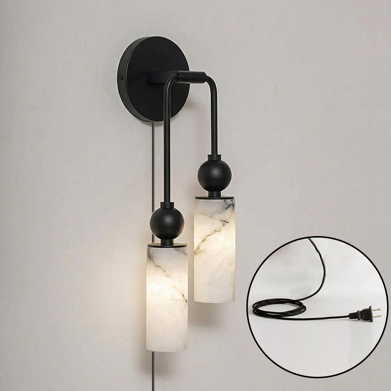 Harlin Alabaster Plug-in Wall Sconce