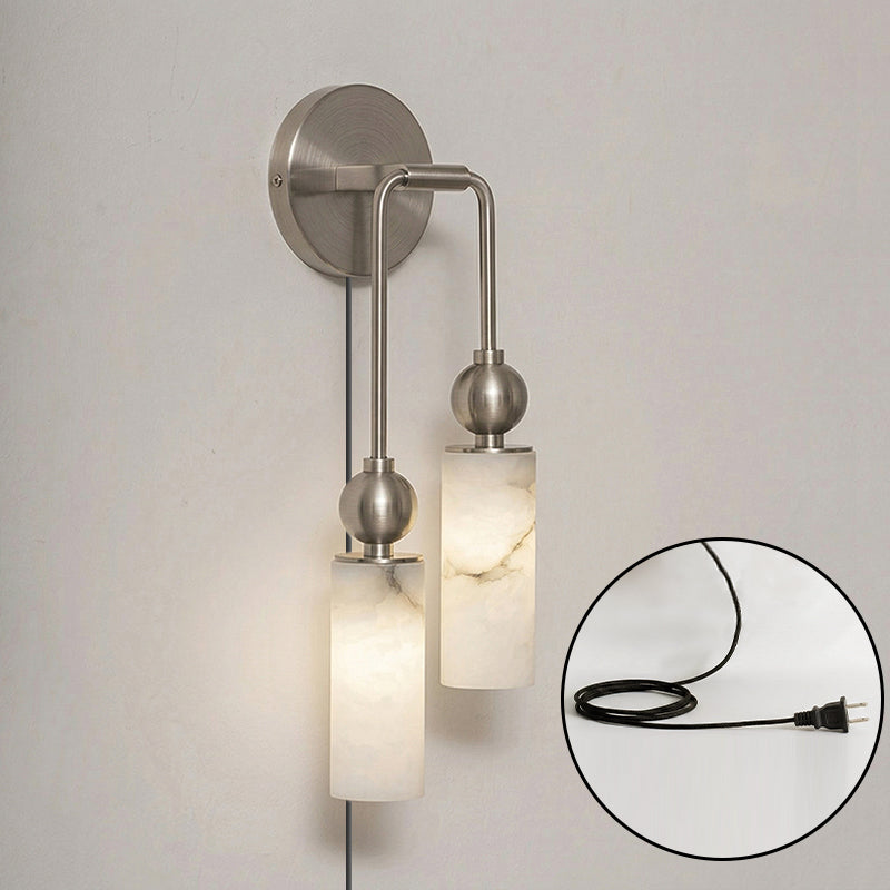Harlin Alabaster Plug-in Wall Sconce