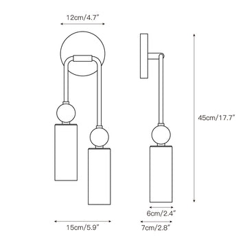 Harlin Alabaster Wall Lamp – detail 4 — Dimension drawings 2