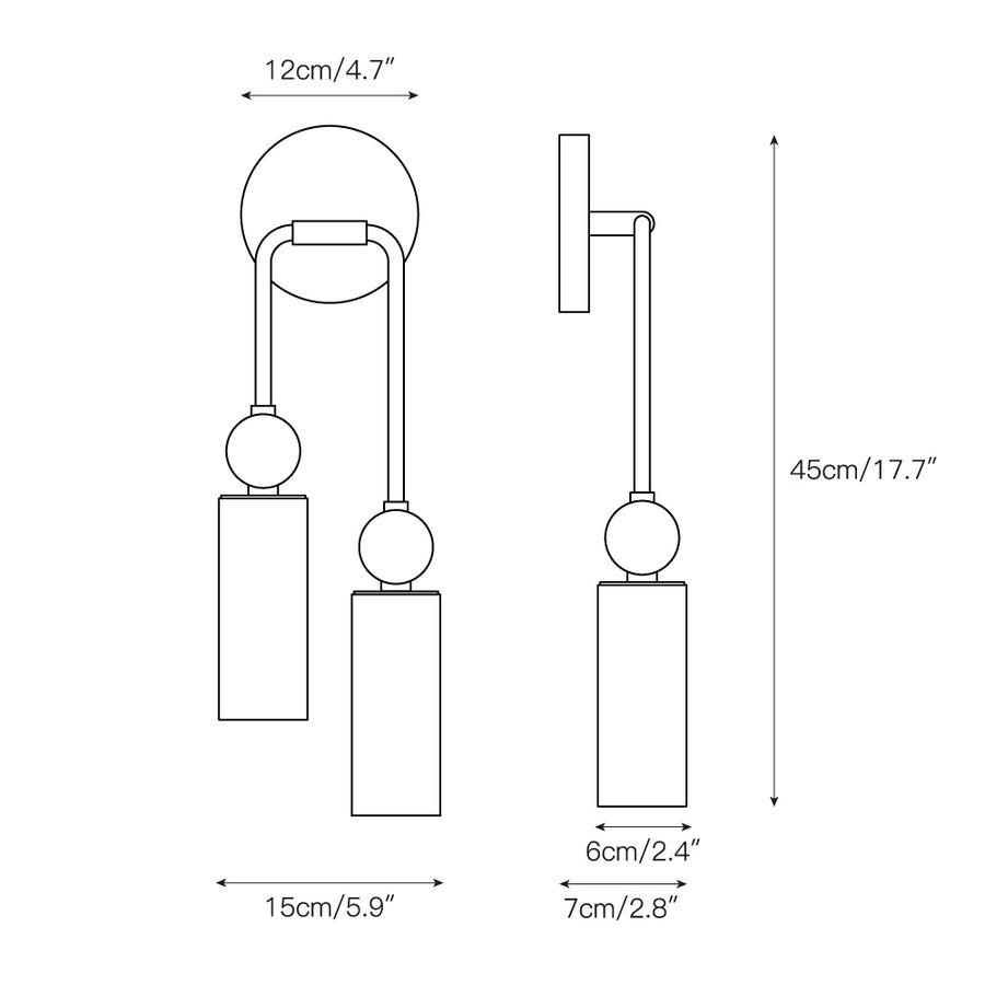 Harlin Alabaster Wall Lamp – detail 4 — Dimension drawings 2