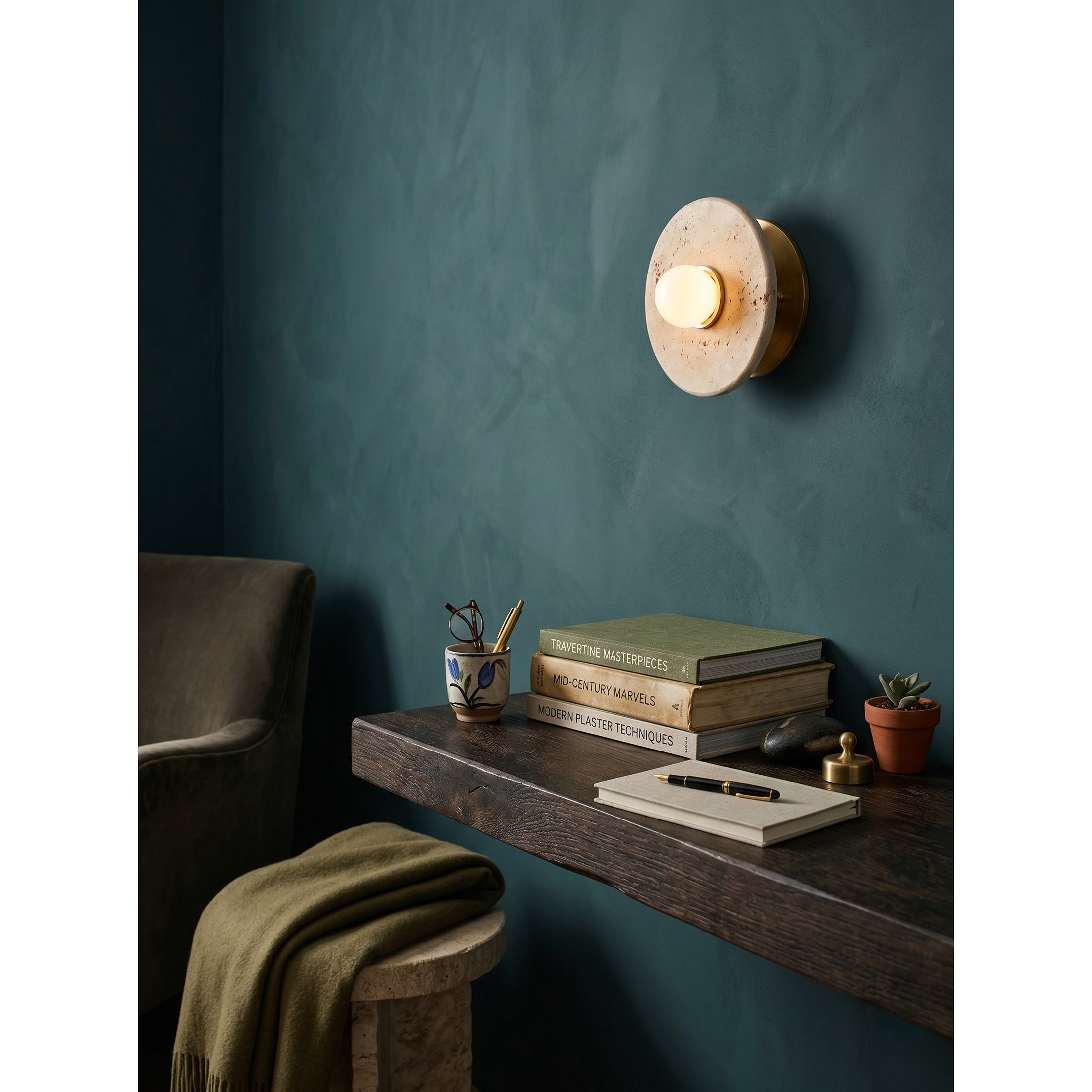 Haven Travertine Wall Sconce