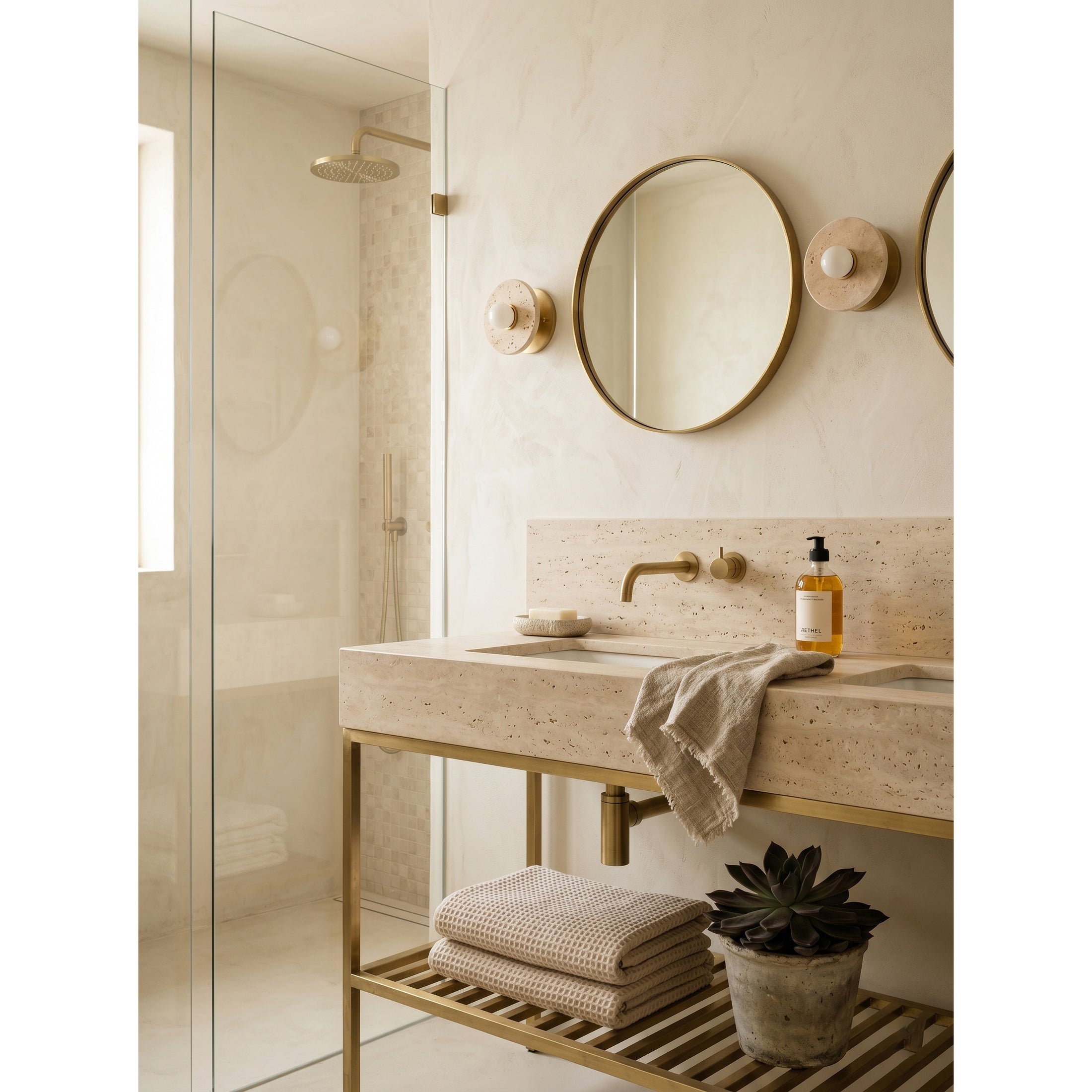 Haven Travertine Wall Sconce