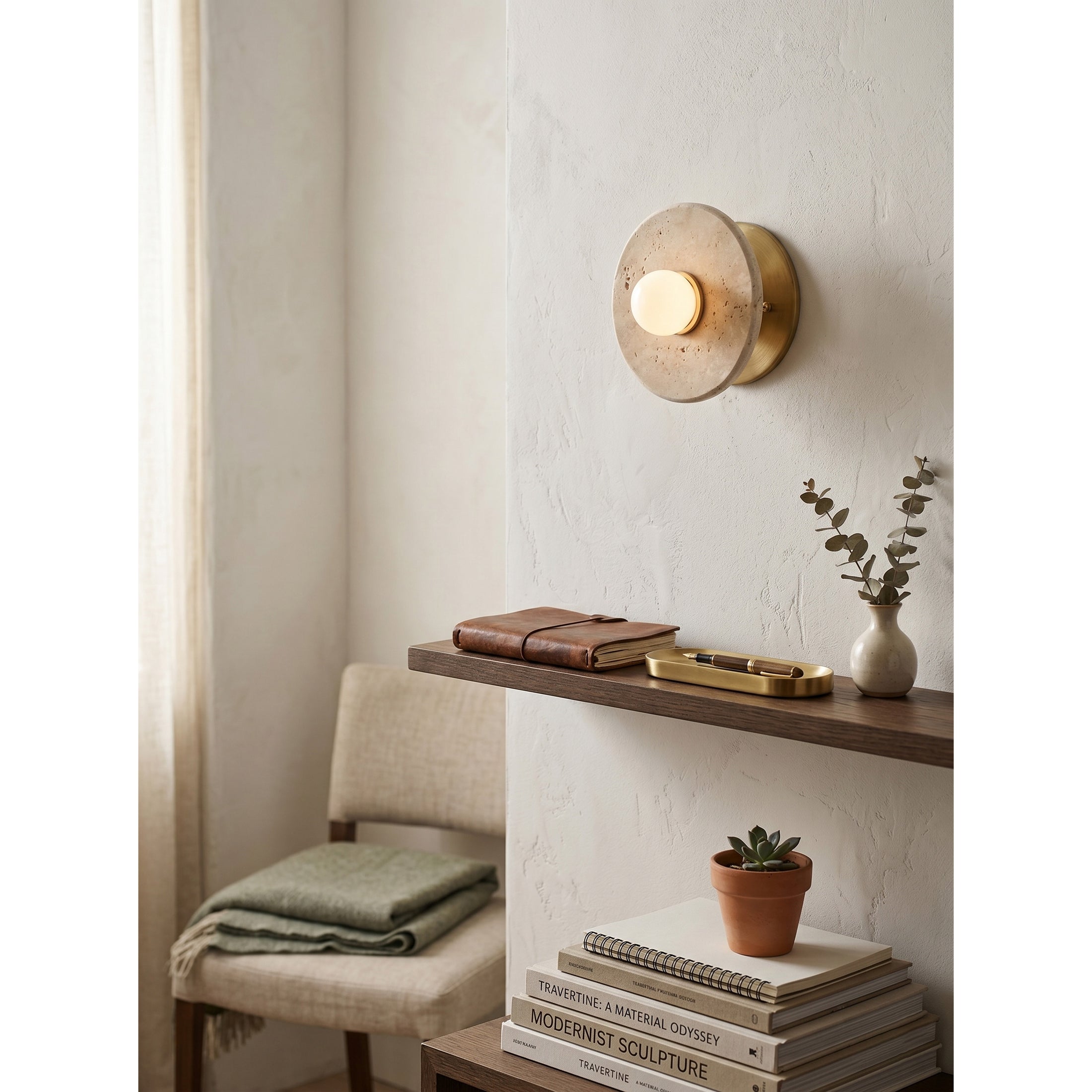 Haven Travertine Wall Sconce