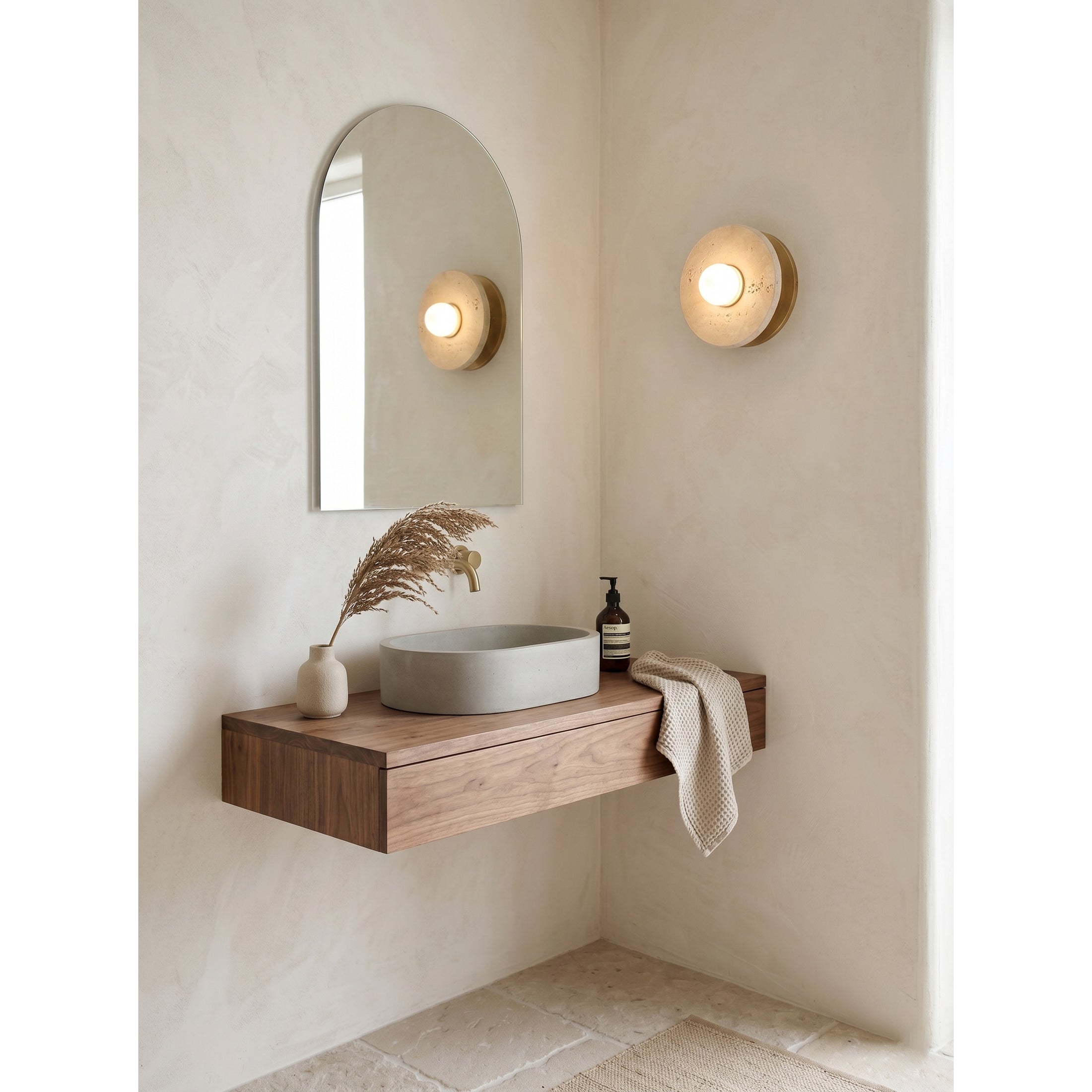 Haven Travertine Wall Sconce