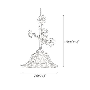 Heirloom Glass Rose Pendant Lamp – detail 4 — Dimension drawings 2