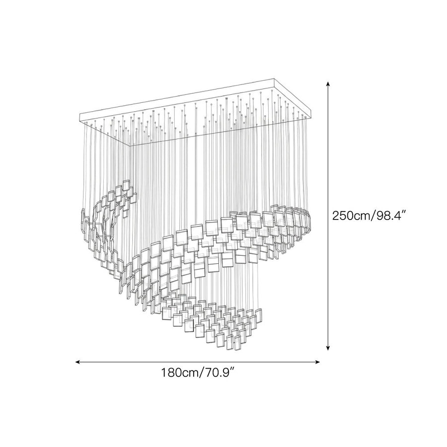 Helix Wave Chandelier – detail 3 — Dimension drawings 1
