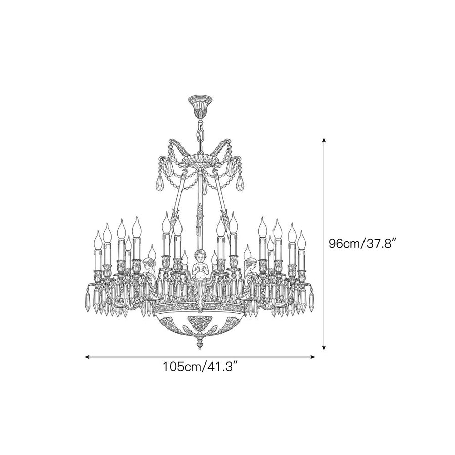 Henri Cherub Brass Chandelier — Dimension drawings 1