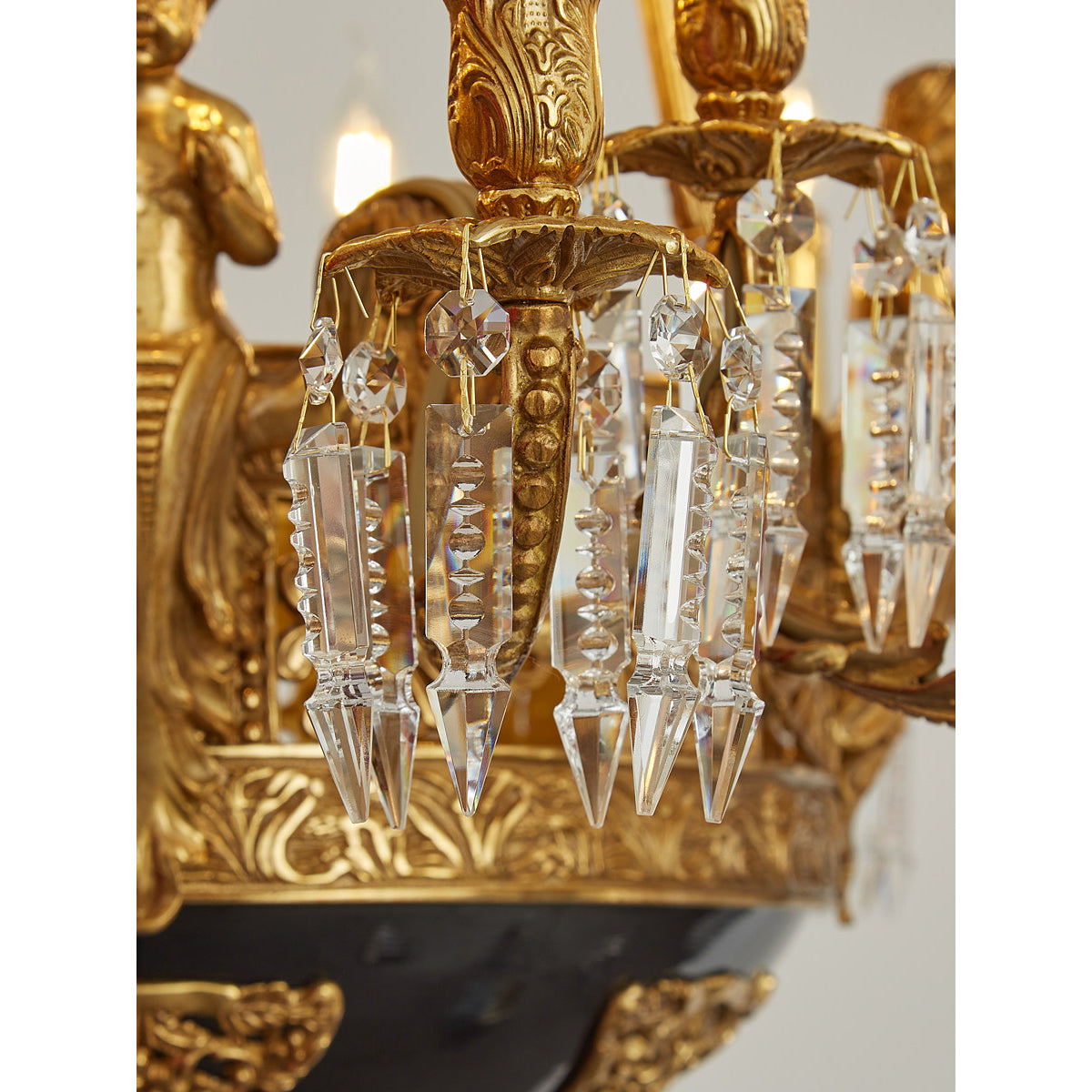 kroonluchter Henri Cherub met messing