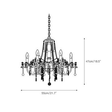 Heritage Rose Chandelier – detail 3 — Dimension drawings 1