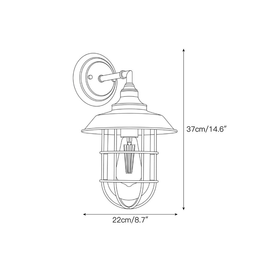 Aplique de pared exterior Hill — Dimension drawings 1