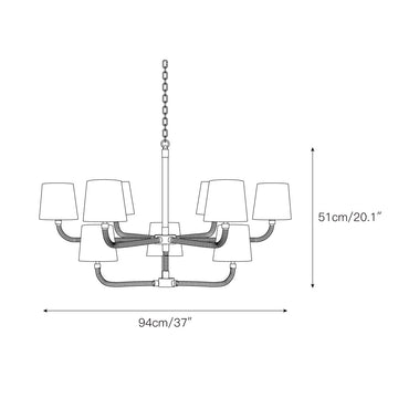 Holden Cane Chandelier – detail 5 — Dimension drawings 3