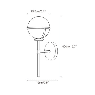 Hollis Wall Sconce – detail 3 — Dimension drawings 1